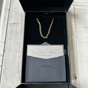 18k Gold Vermeil House of Auric 10.5 M Long Cable Bracelet NIB Size 7.5" NEW